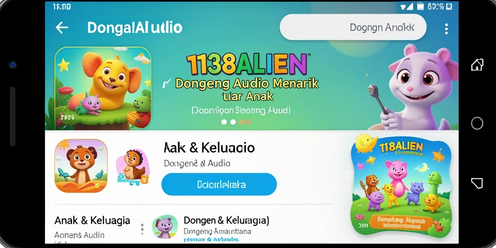 Antarmuka aplikasi 138ALIEN yang ramah anak dan interaktif.