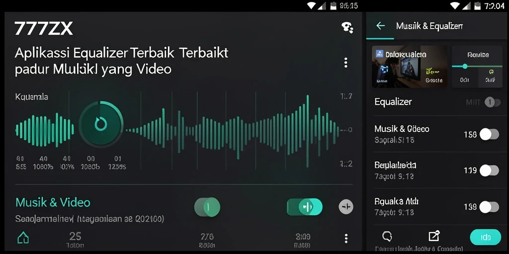 Antarmuka utama aplikasi 777ZX untuk pengaturan Equalizer.