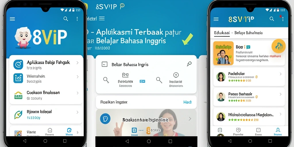 Antarmuka modern <strong>8SVIP</strong> untuk belajar Bahasa Inggris.