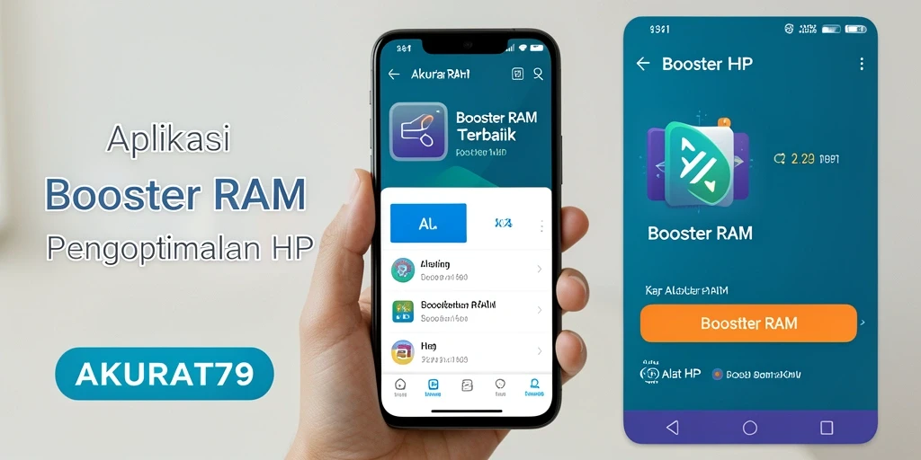 Screenshot utama AKURAT79 menampilkan antarmuka bersih dan fungsional untuk pengoptimalan RAM.