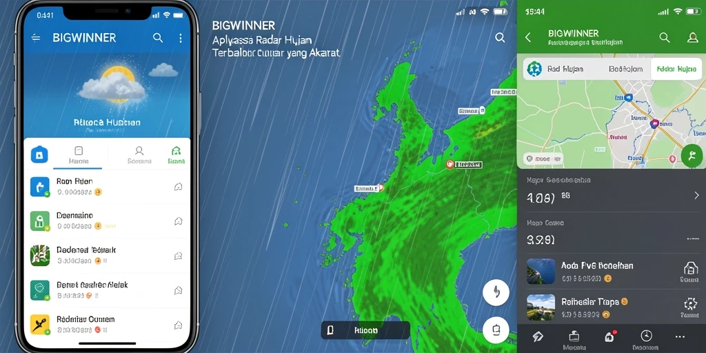 Tampilan radar hujan BIGWINNER yang informatif dan mudah dipahami.