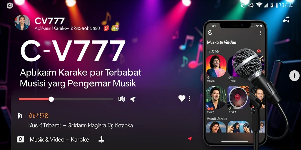 Screenshot aplikasi CV777 menunjukkan antarmuka yang menarik dan fungsi Karaoke yang intuitif.
