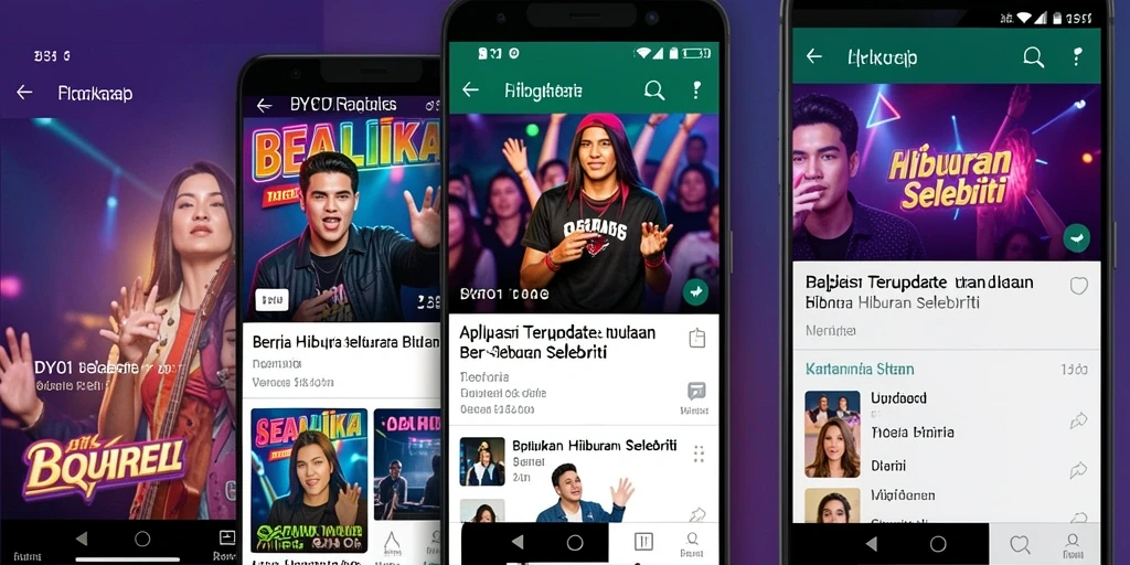 Antarmuka utama DY01 menampilkan berita hiburan terbaru dan menarik.
