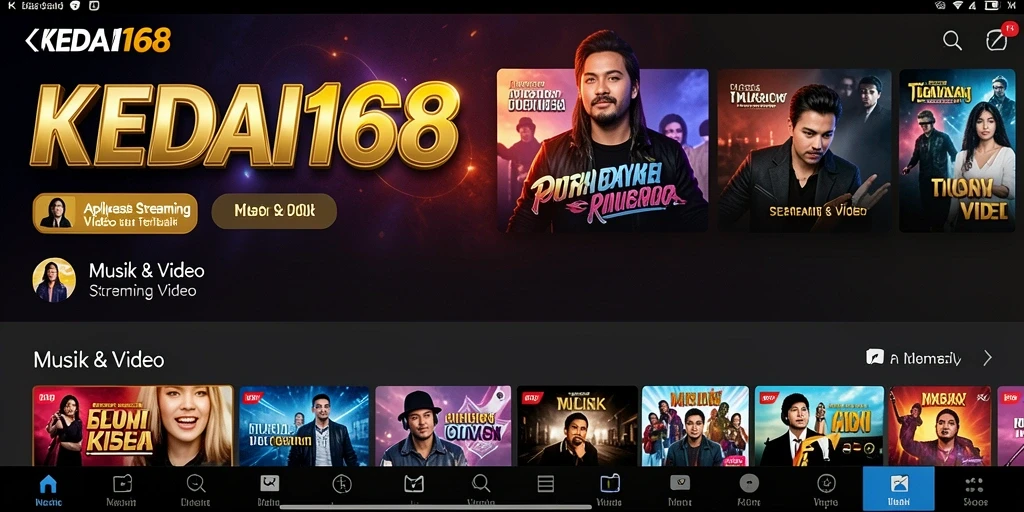 Antarmuka KEDAI168 yang modern dan fungsional untuk Streaming Video.