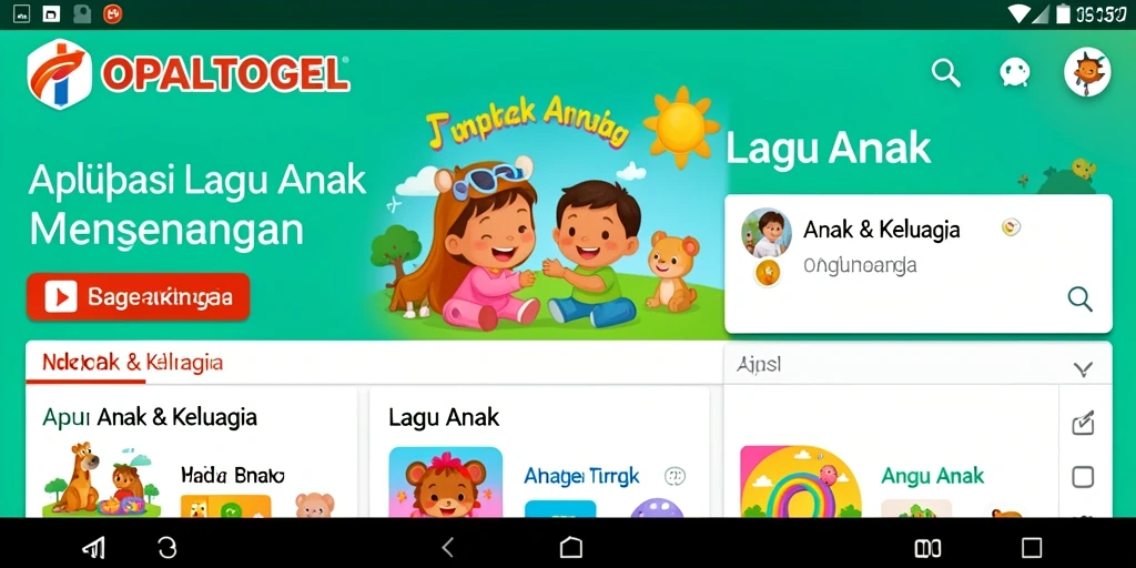 Antarmuka OPALTOGEL dengan pilihan lagu anak yang menarik.