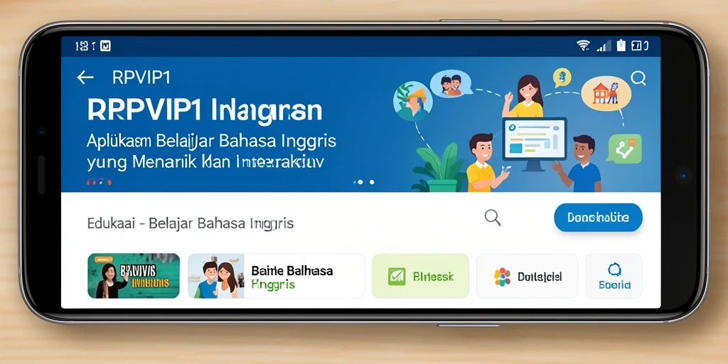 Antarmuka RPVIP1 yang user-friendly untuk belajar Bahasa Inggris.
