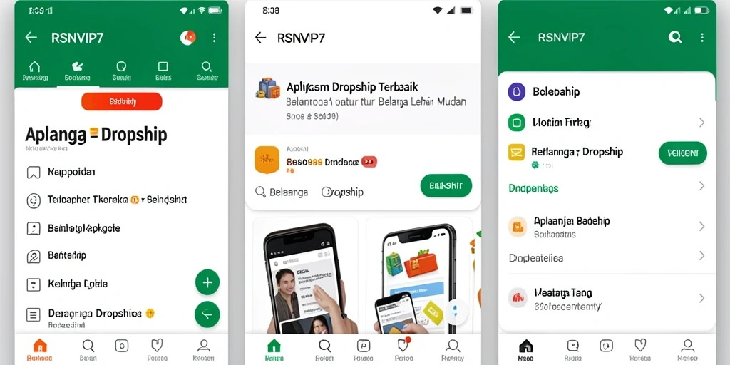 Antarmuka pengguna dropship RSNVIP7 yang ramah dan fungsional.