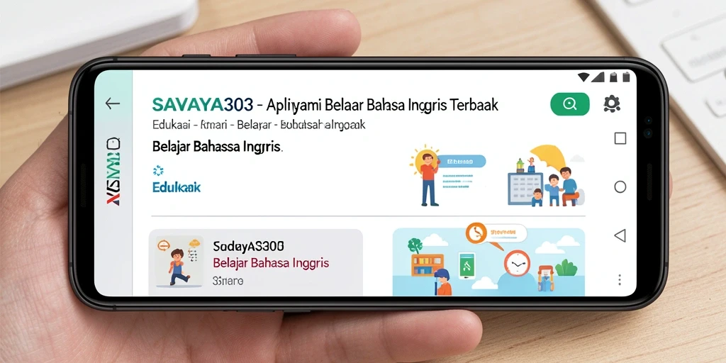 Tampilan antarmuka aplikasi SAVAYA303 untuk belajar Bahasa Inggris.
